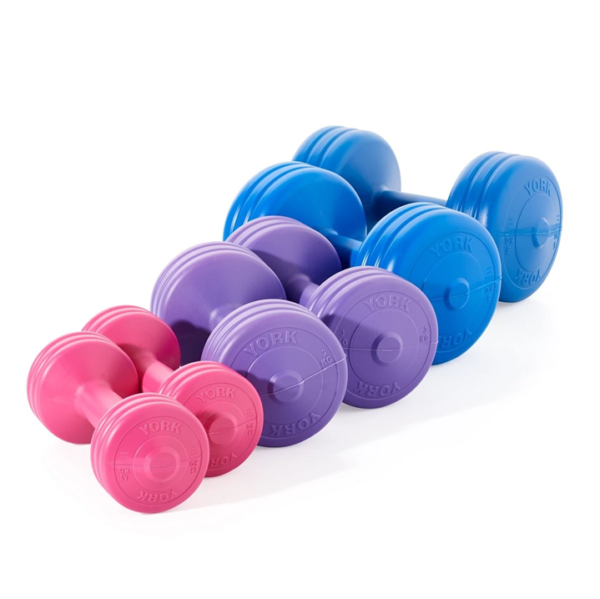 York Fitness Vinyl Dumbell 19KG Set with Stand -1