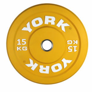 York Fitness 15KG Yellow Rubber bumper plate