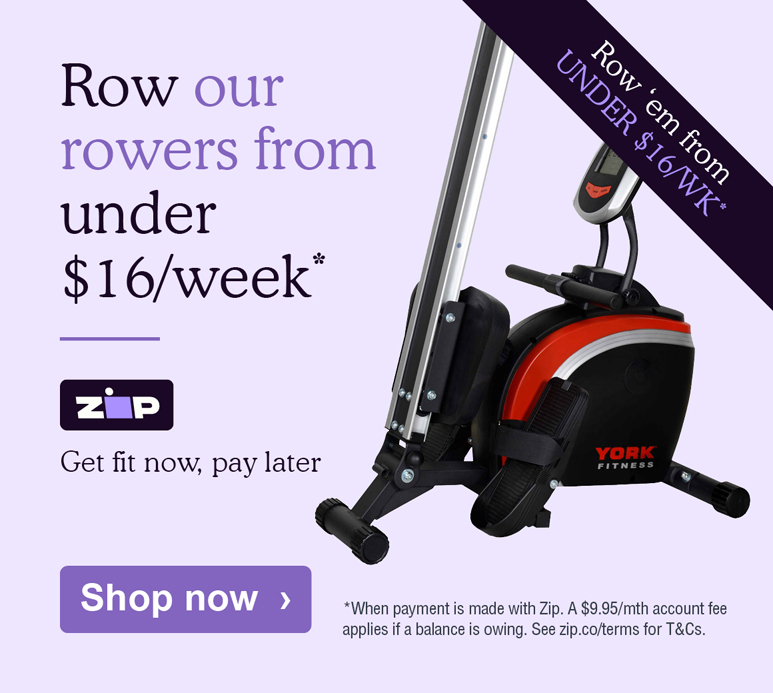 YORK FITNESS Rower under $16 per week ZIP payment web banner